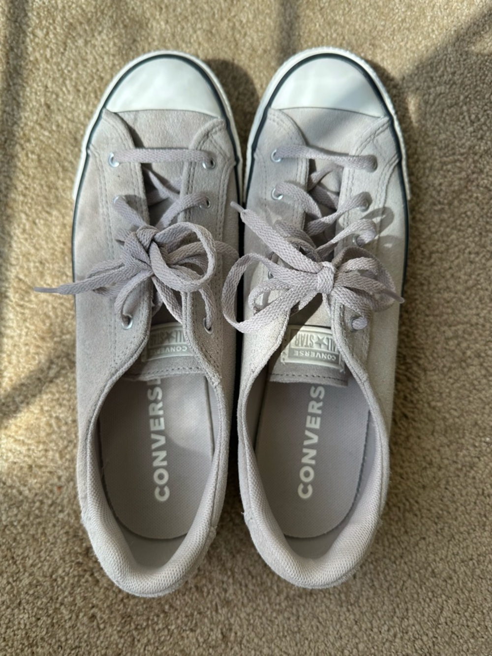 Converse Women's Low Top Sneakers in Taupe Suede